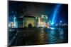 Krakow Old City at Night-bloodua-Mounted Photographic Print