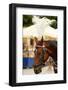 Krakow, Poland, Horse Drawn Carriages with Guides in Front of the St. Mary's Basilica-perszing1982-Framed Photographic Print