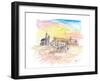 Krakow Poland Marketplace with Cathedral-M. Bleichner-Framed Art Print