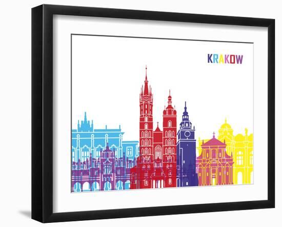 Krakow Skyline Pop-paulrommer-Framed Art Print