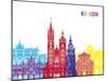 Krakow Skyline Pop-paulrommer-Mounted Art Print