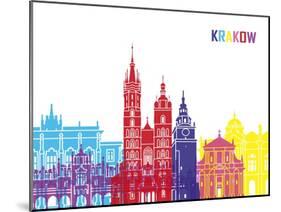 Krakow Skyline Pop-paulrommer-Mounted Art Print