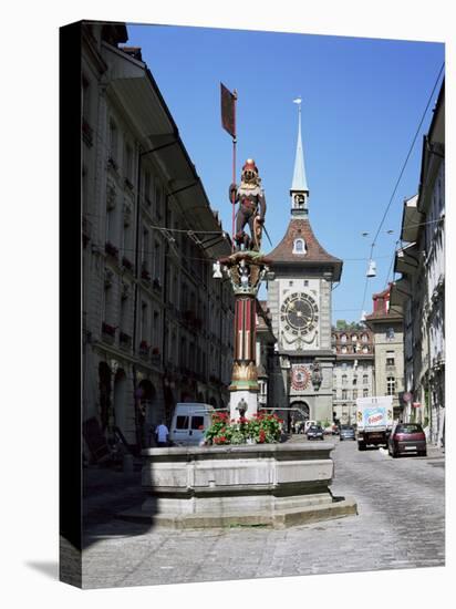 Kramgasse and the Zeitglockenturm, Bern, Bernese Mittelland, Switzerland-Gavin Hellier-Stretched Canvas