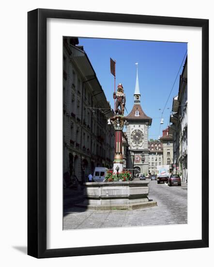 Kramgasse and the Zeitglockenturm, Bern, Bernese Mittelland, Switzerland-Gavin Hellier-Framed Photographic Print