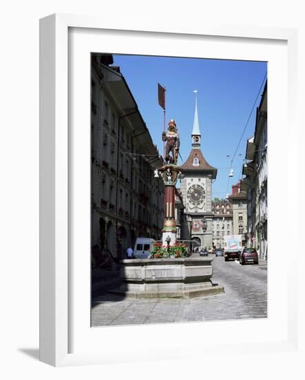 Kramgasse and the Zeitglockenturm, Bern, Bernese Mittelland, Switzerland-Gavin Hellier-Framed Photographic Print