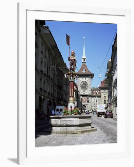 Kramgasse and the Zeitglockenturm, Bern, Bernese Mittelland, Switzerland-Gavin Hellier-Framed Photographic Print