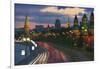 Kremlevskaya Nab at Dusk-Jon Hicks-Framed Premium Photographic Print