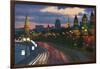 Kremlevskaya Nab at Dusk-Jon Hicks-Framed Premium Photographic Print