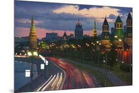 Kremlevskaya Nab at Dusk-Jon Hicks-Mounted Premium Photographic Print