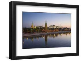 Kremlin Churches and Towers from Moscow River Bridge, Moscow, Russia-Gavin Hellier-Framed Photographic Print