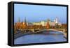 Kremlin on Sunset - Autumn in Moscow Russia-Nik_Sorokin-Framed Stretched Canvas