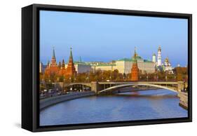 Kremlin on Sunset - Autumn in Moscow Russia-Nik_Sorokin-Framed Stretched Canvas