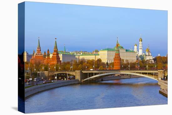 Kremlin on Sunset - Autumn in Moscow Russia-Nik_Sorokin-Stretched Canvas