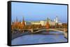 Kremlin on Sunset - Autumn in Moscow Russia-Nik_Sorokin-Framed Stretched Canvas