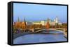 Kremlin on Sunset - Autumn in Moscow Russia-Nik_Sorokin-Framed Stretched Canvas