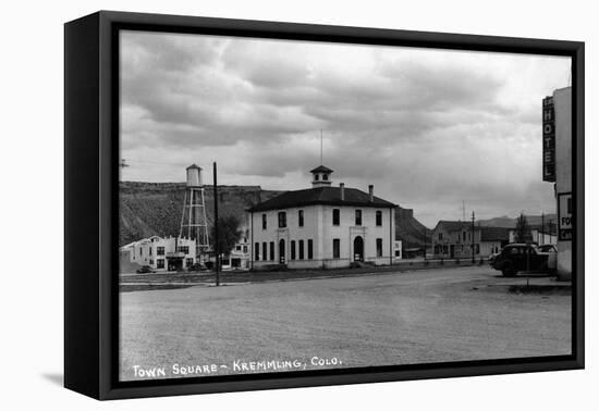 Kremmling, Colorado - Town Square-Lantern Press-Framed Stretched Canvas