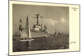 Kreuzer Im Hafen, Deutsche Kriegsschiffe, Segelboot-null-Mounted Giclee Print