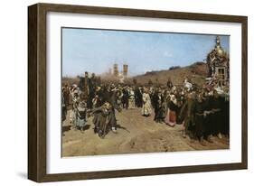 Kreuzprozession Im Gouvernement Kursk, 1880/1883-Ilya Efimovich Repin-Framed Giclee Print