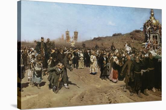 Kreuzprozession Im Gouvernement Kursk, 1880/1883-Ilya Efimovich Repin-Stretched Canvas