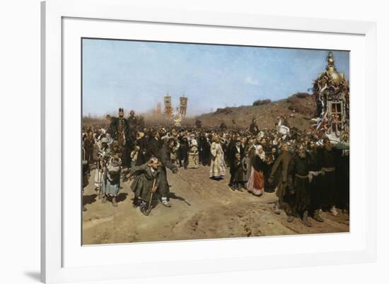 Kreuzprozession Im Gouvernement Kursk, 1880/1883-Ilya Efimovich Repin-Framed Giclee Print