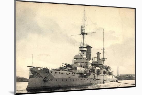 Kriegsschiff Brussels Im Hafen-null-Mounted Giclee Print