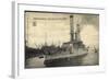 Kriegsschiff Illinois Im Hafen, Boote, Segelboot-null-Framed Giclee Print