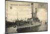 Kriegsschiff Illinois Im Hafen, Boote, Segelboot-null-Mounted Giclee Print