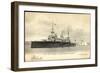 Kriegsschiff Le Gaulois Und Segelboot-null-Framed Giclee Print