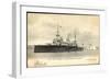 Kriegsschiff Le Gaulois Und Segelboot-null-Framed Giclee Print