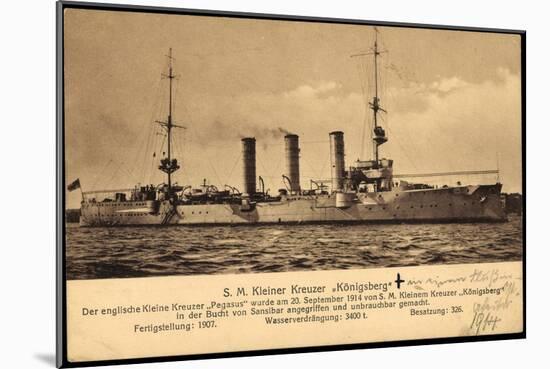 Kriegsschiff S. M. Kleiner Kreuzer Königsberg-null-Mounted Giclee Print