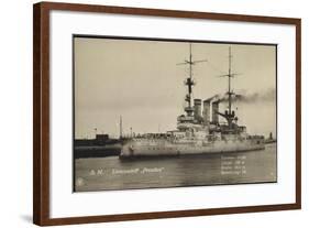 Kriegsschiff S. M. Linienschiff Preußen Im Hafen-null-Framed Giclee Print