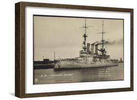 Kriegsschiff S. M. Linienschiff Preußen Im Hafen-null-Framed Giclee Print