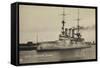 Kriegsschiff S. M. Linienschiff Preußen Im Hafen-null-Framed Stretched Canvas