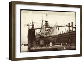 Kriegsschiff S. M. S. König Albert Im Dock-null-Framed Giclee Print