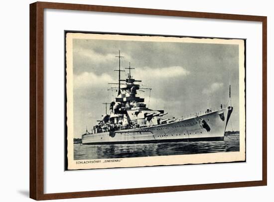 Kriegsschiff, Schlachtschiff Gneisenau Vor Anker-null-Framed Giclee Print