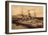 Kriegsschiff Wilhelmshaven, Hafenszene-null-Framed Giclee Print