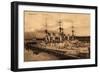 Kriegsschiff Wilhelmshaven, Hafenszene-null-Framed Giclee Print