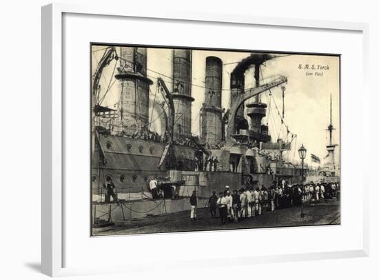 Kriegsschiffe Deutschland S. M. S. Yorck Im Hafen-null-Framed Giclee Print