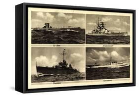 Kriegsschiffe, U Boot, Zerstörer, Schnellboot-null-Framed Stretched Canvas