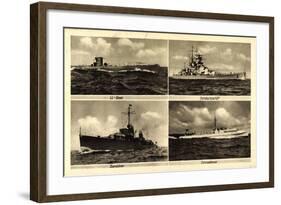 Kriegsschiffe, U Boot, Zerstörer, Schnellboot-null-Framed Giclee Print