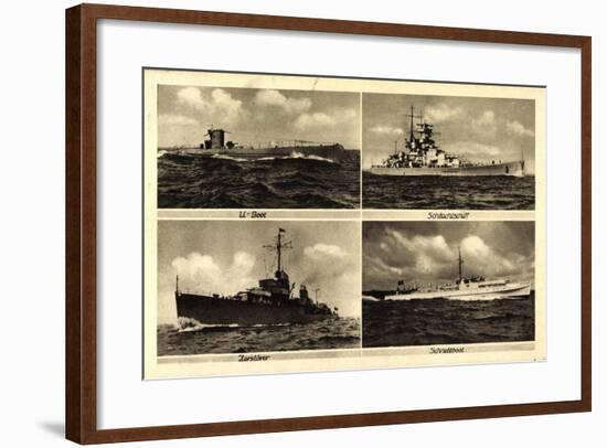 Kriegsschiffe, U Boot, Zerstörer, Schnellboot-null-Framed Giclee Print