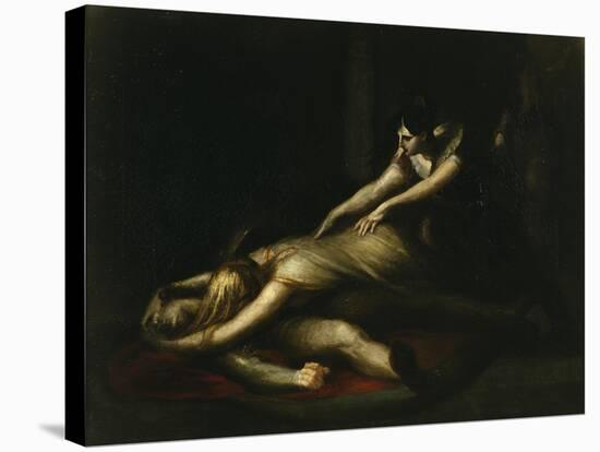 Kriemhild Throws Herself on Siegfried's Corpse-Henry Fuseli-Stretched Canvas