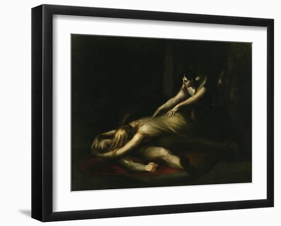 Kriemhild Throws Herself on Siegfried's Corpse-Henry Fuseli-Framed Giclee Print