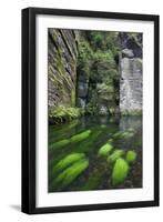 Krinice River Flowing Past Rock Faces, Dlouhy Dul, Bohemian Switzerland Np Czech Republic-Ruiz-Framed Photographic Print