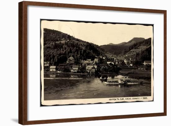 Krippen Elbe Bad Schandau, Dampfer Rathen-null-Framed Giclee Print