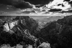 Dramatic Sky over Desert Dunes Black and White Landscapes Photography-Kris Wiktor-Framed Photographic Print