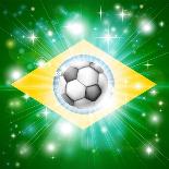 Brazil Soccer Flag-Krisdog-Framed Stretched Canvas