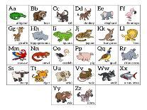 Cartoon Animal Alphabet Chart-Krisdog-Art Print