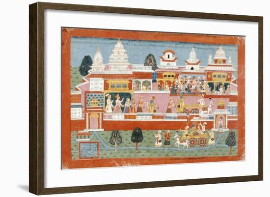 Krishna Abducts Mitravinda-null-Framed Art Print