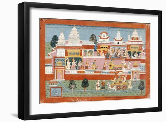 Krishna Abducts Mitravinda-null-Framed Art Print